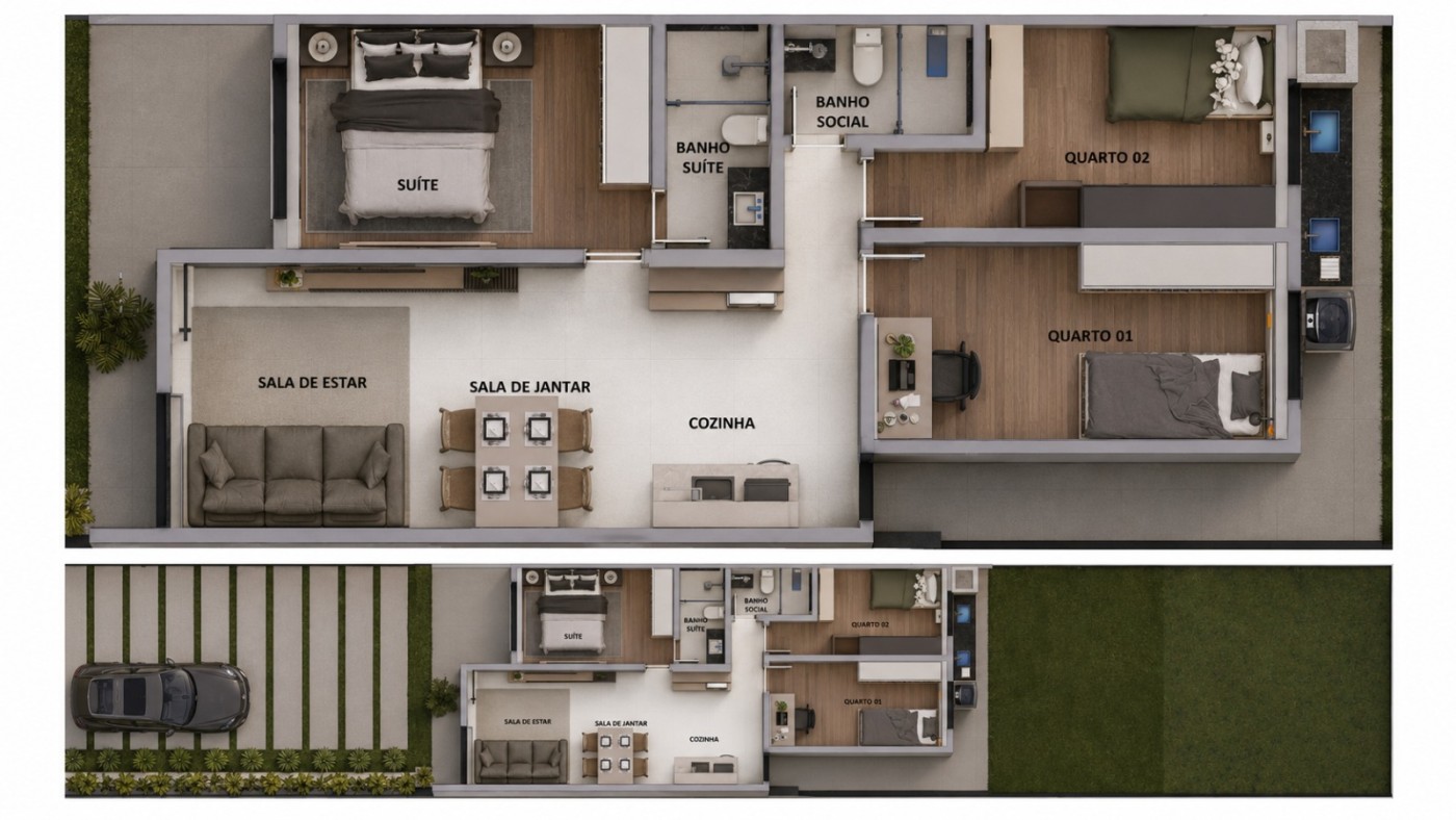 Casa, 3 quartos, 69 m² - Foto 2