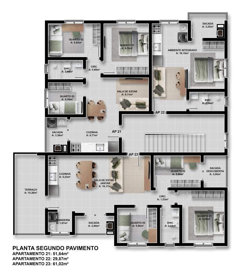 Apartamento, 3 quartos, 51 m² - Foto 5