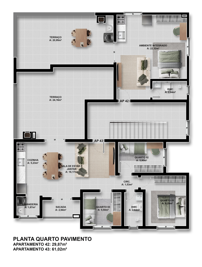 Apartamento, 3 quartos, 51 m² - Foto 7