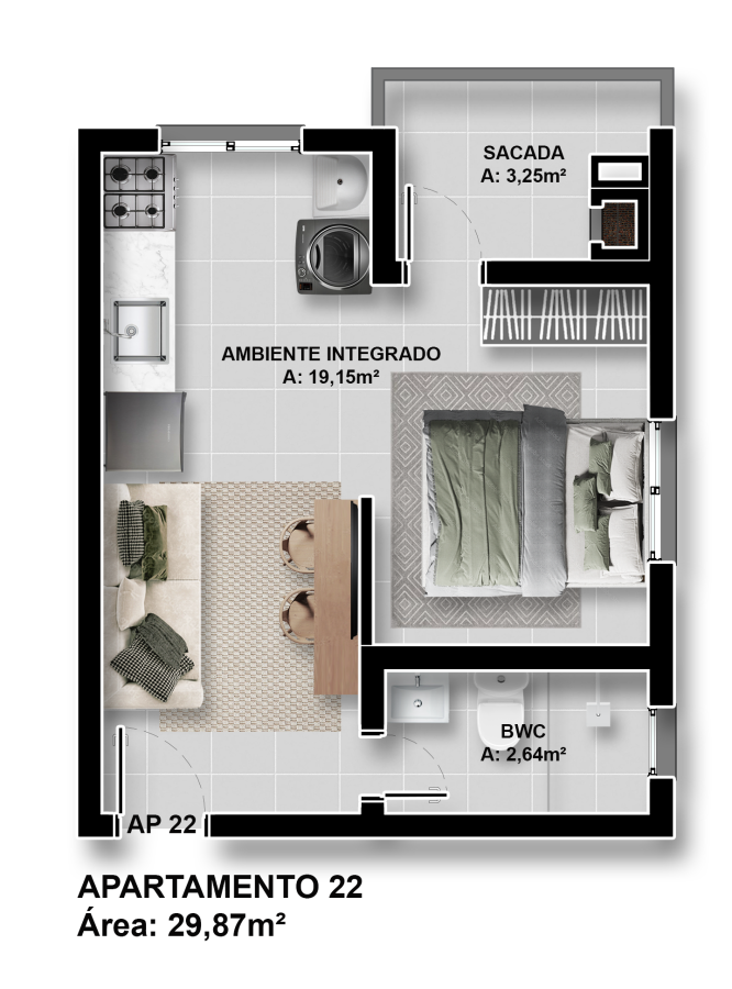 Apartamento, 3 quartos, 51 m² - Foto 9