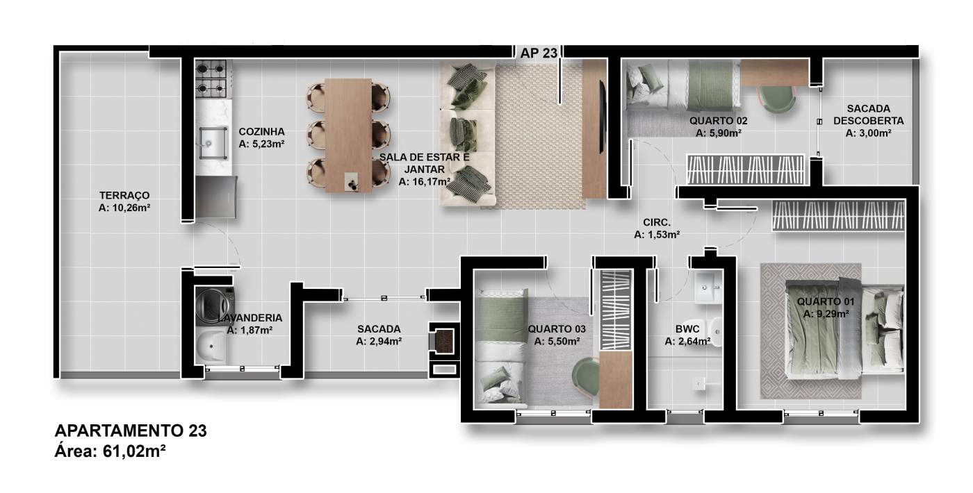 Apartamento, 3 quartos, 51 m² - Foto 10