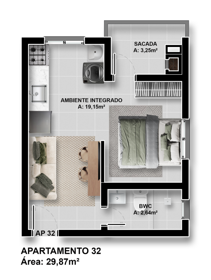 Apartamento, 3 quartos, 51 m² - Foto 12