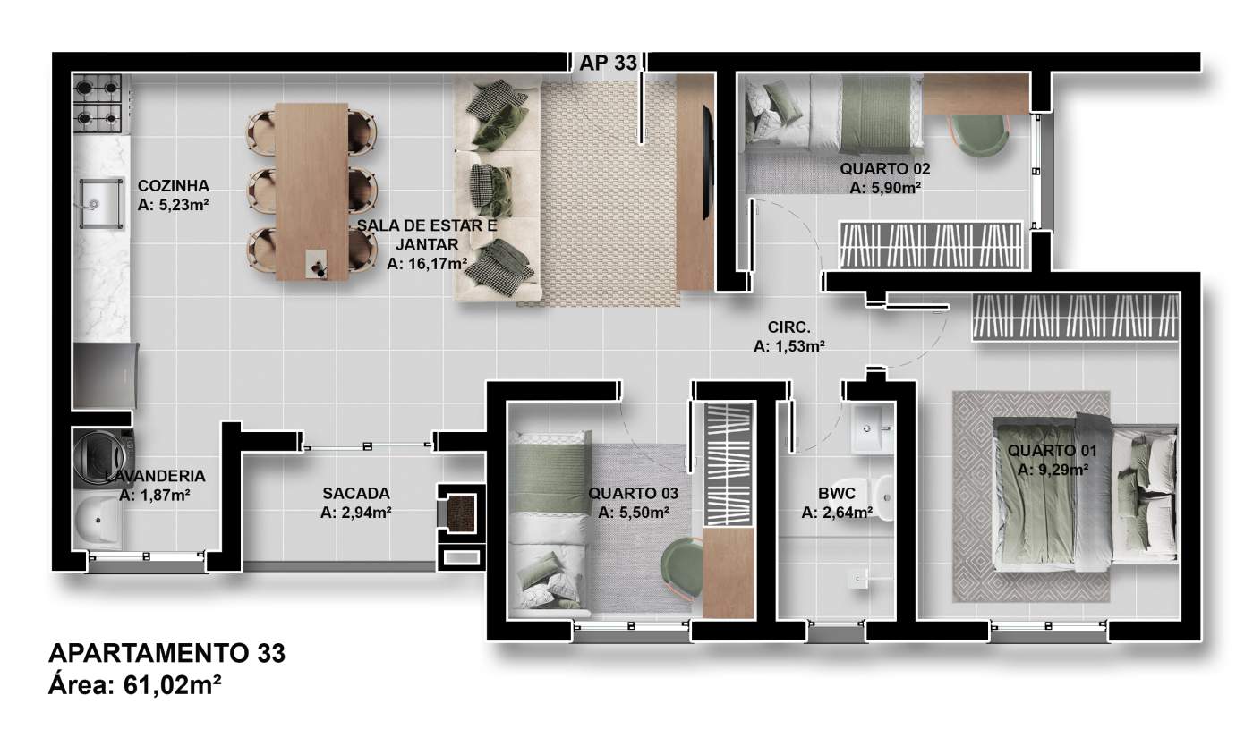 Apartamento, 3 quartos, 51 m² - Foto 13