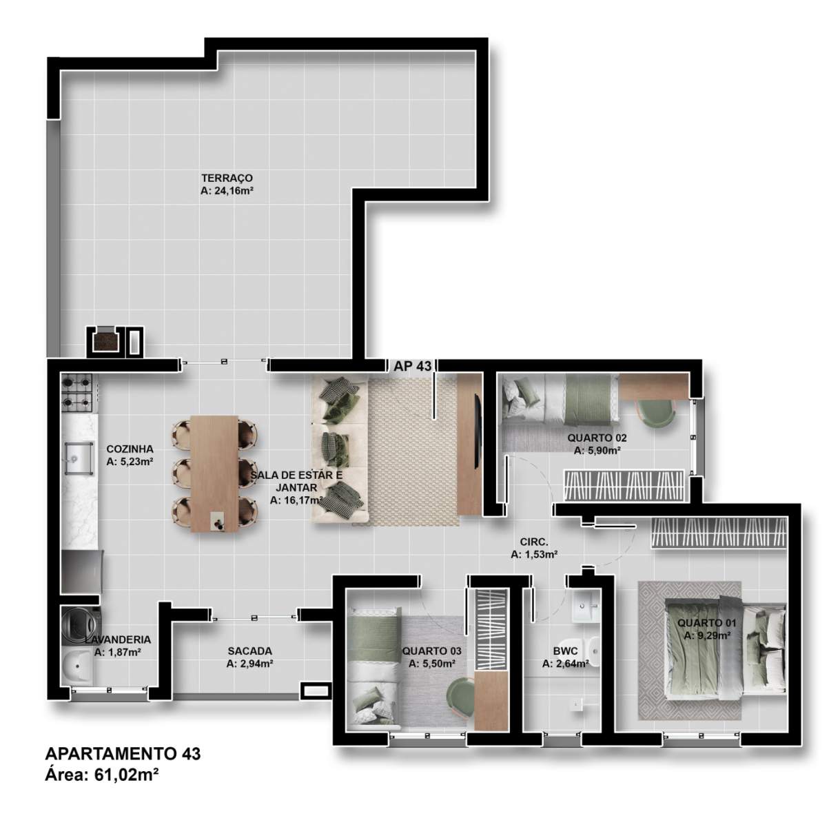 Apartamento, 3 quartos, 51 m² - Foto 15