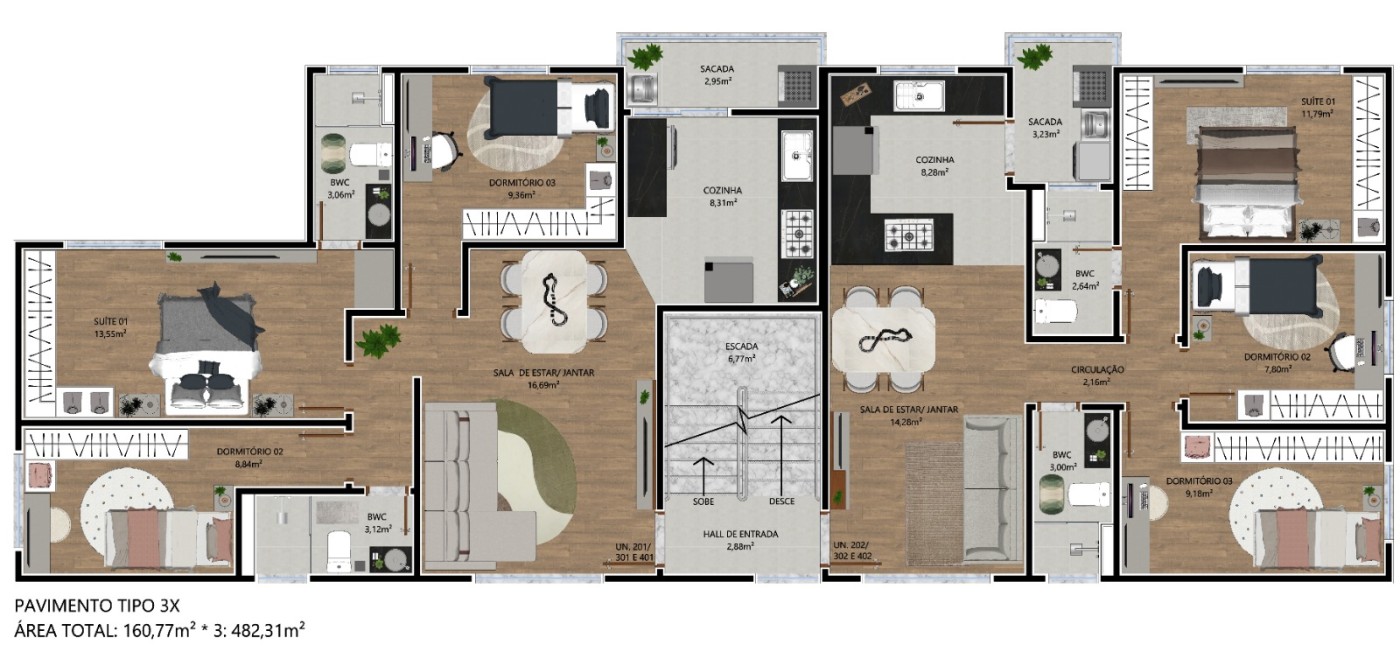 Apartamento, 3 quartos - Foto 3