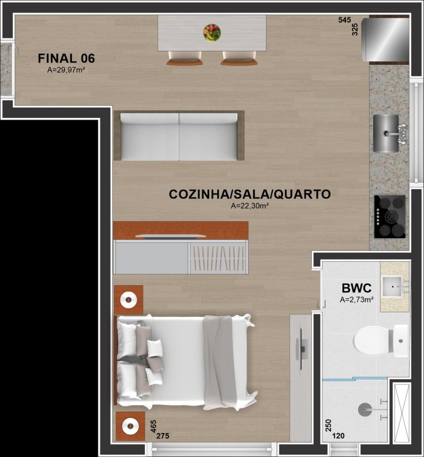 Apartamento, 1 quarto, 22 m² - Foto 7