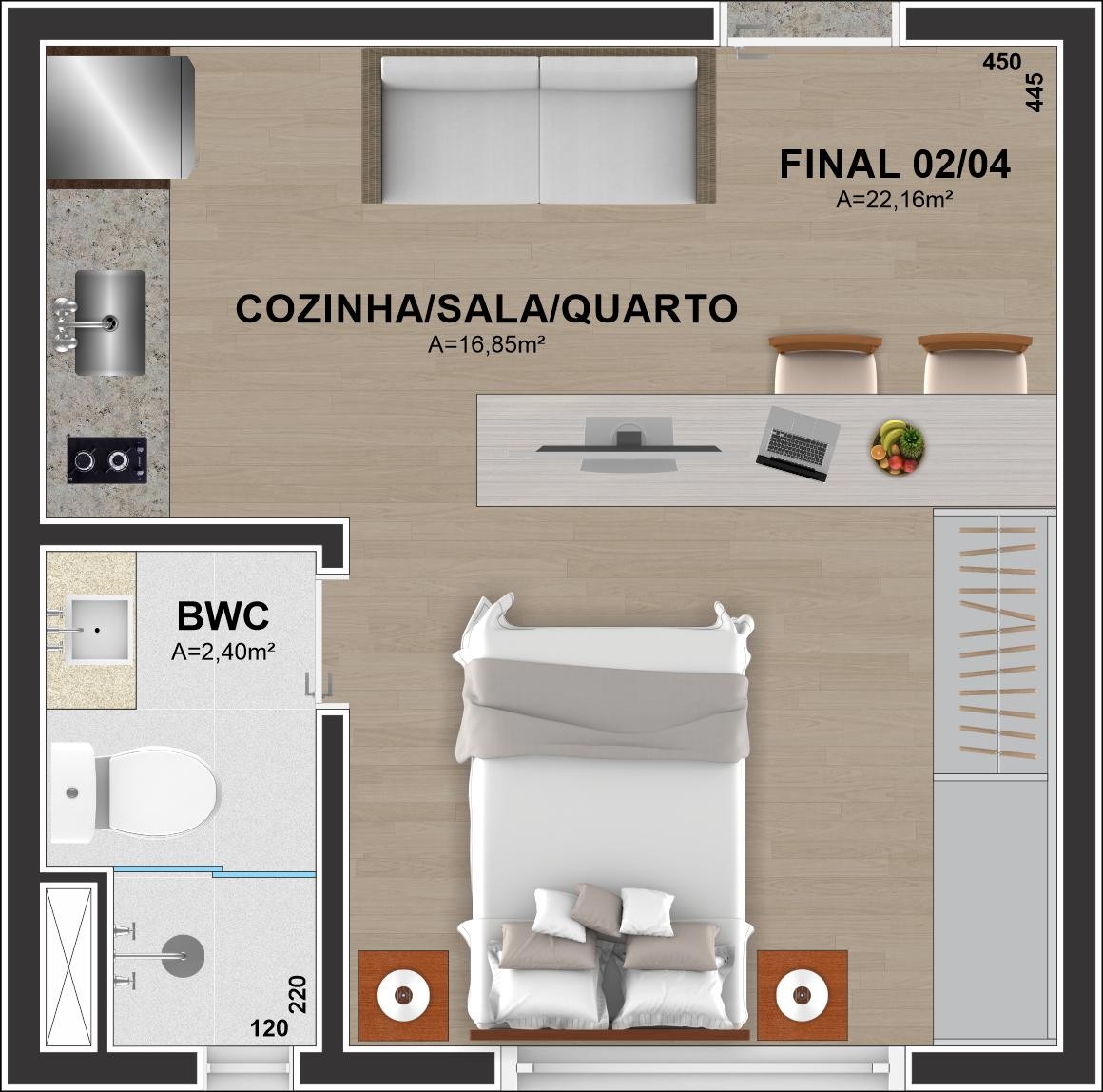 Apartamento, 1 quarto, 22 m² - Foto 12